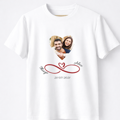 Camiseta Amor Infinito Personalizada - 100% Algodão