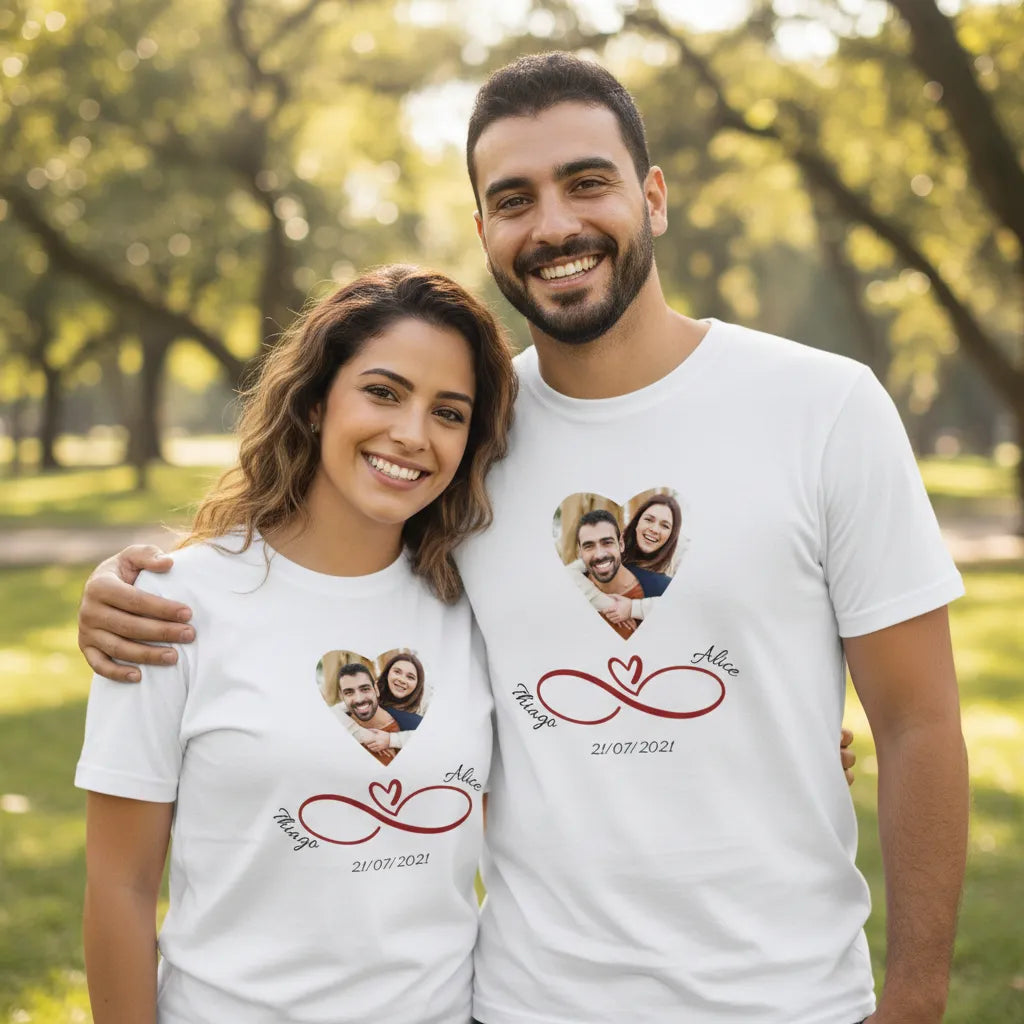 Camiseta Amor Infinito Personalizada - 100% Algodão