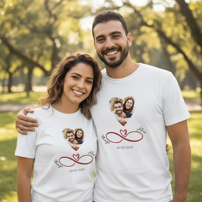 Camiseta Amor Infinito Personalizada - 100% Algodão