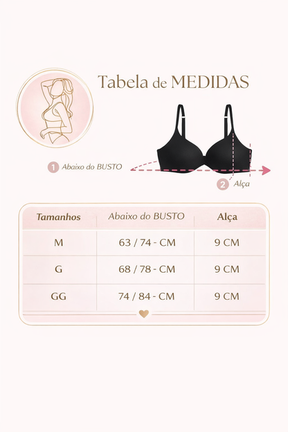 Sutiã Reforçado com Bojo - Alça Reforçada Microfibra