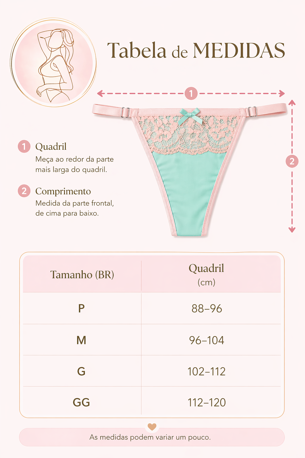 Calcinha Fio Duplo com Regulagem - Empina Bumbum