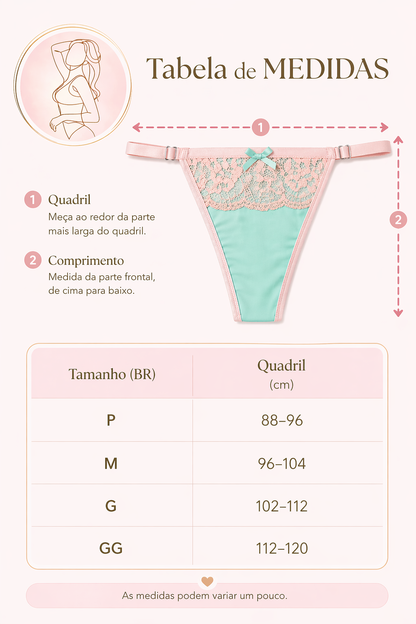 Calcinha Fio Duplo com Regulagem - Empina Bumbum