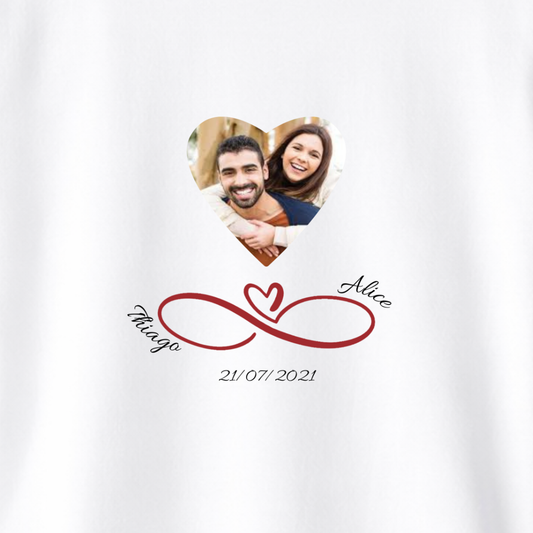 Camiseta Amor Infinito Personalizada - 100% Algodão