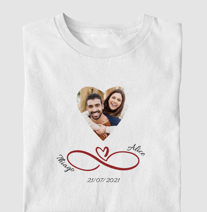 Camiseta Amor Infinito Personalizada - 100% Algodão