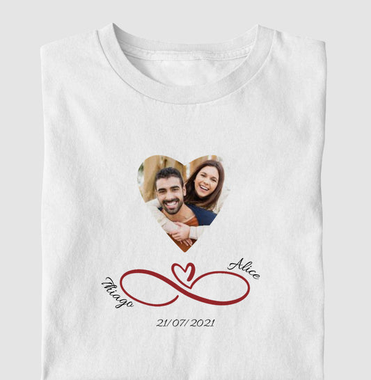Camiseta Amor Infinito Personalizada - 100% Algodão